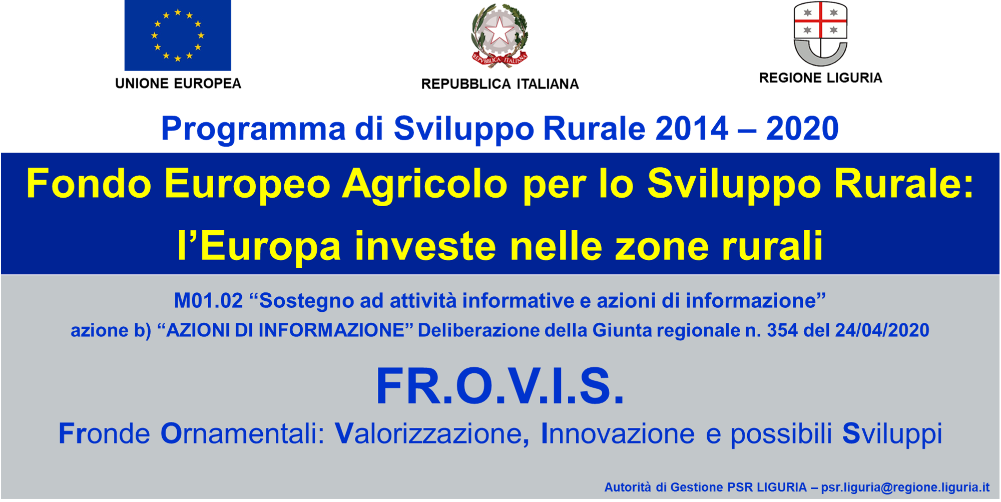 Avvio incontri Progetto FR.O.V.I.S. in Provincia di Savona